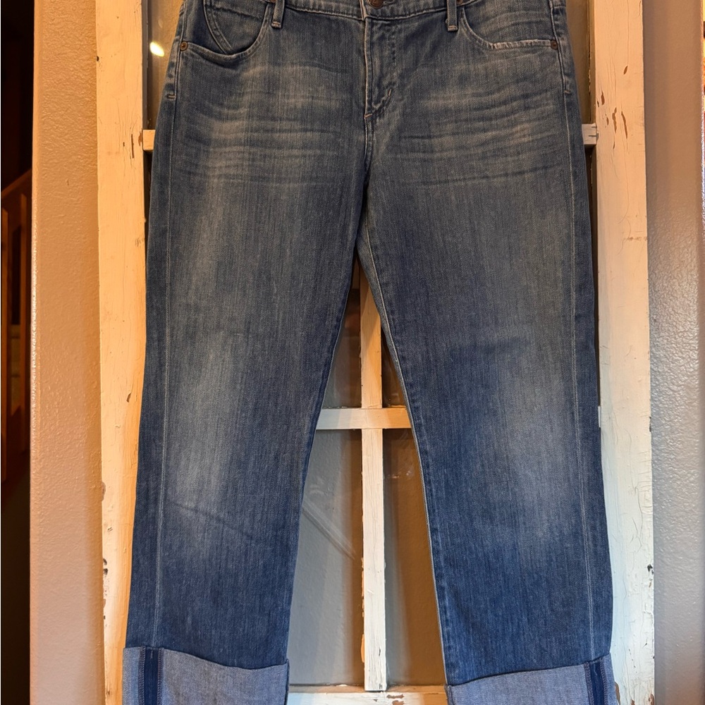 Citizens Of Humanity Cropped Jeans with wide cuffed hem.